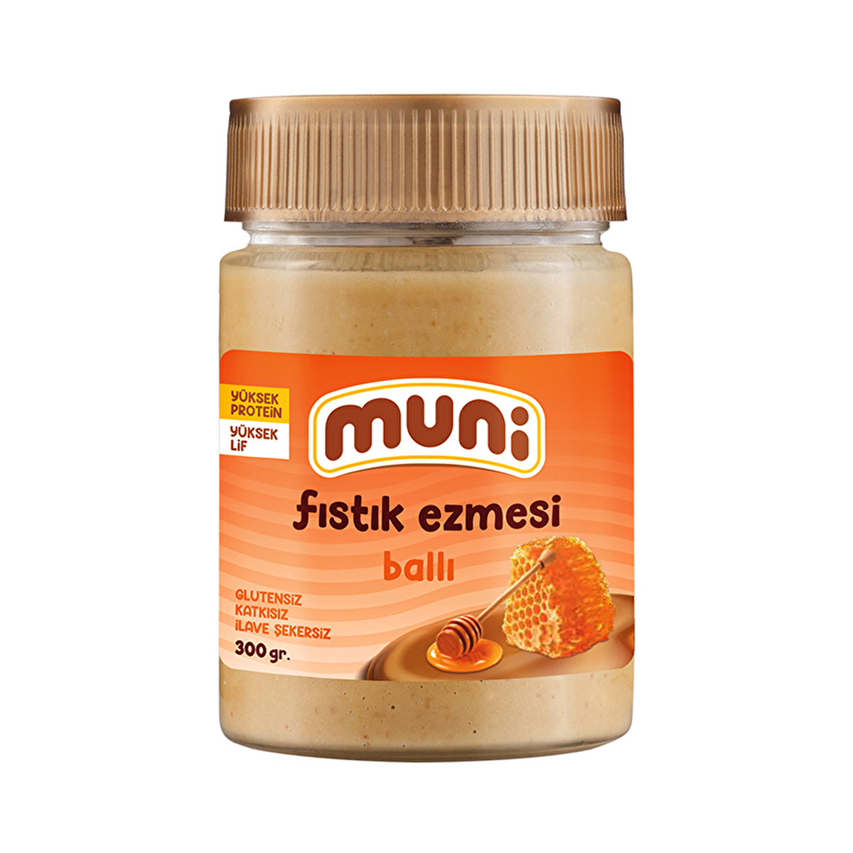 Muni Honey Peanut Butter 300g - Natural Gluten-Free Spread | 100% Pure - Image #1