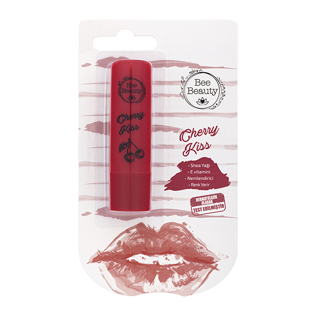 Bee Beauty Lip Balm Cherry Kiss - Hydrating Cherry Tint | Natural