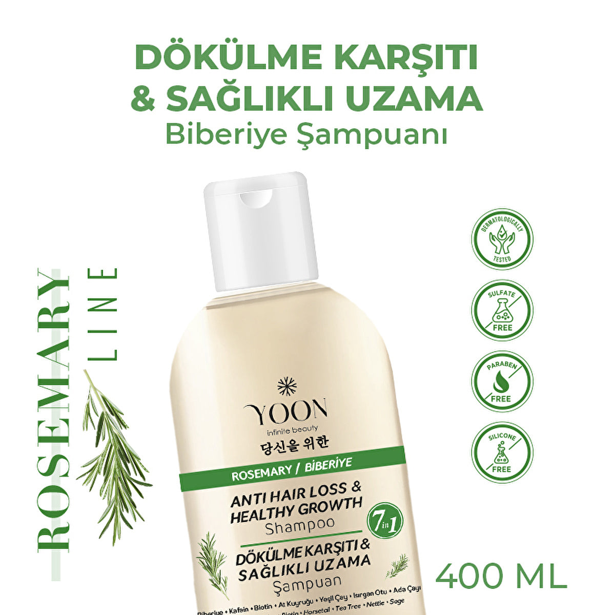 Rosemary Shampoo for Hair Loss Prevention - 400ml | Yoon - Image #5