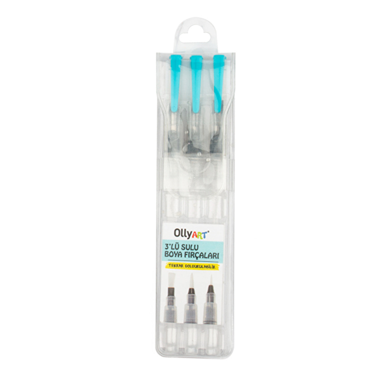 Ollyart Refillable Watercolor Brushes - Set of 3 | Versatile Art Tools