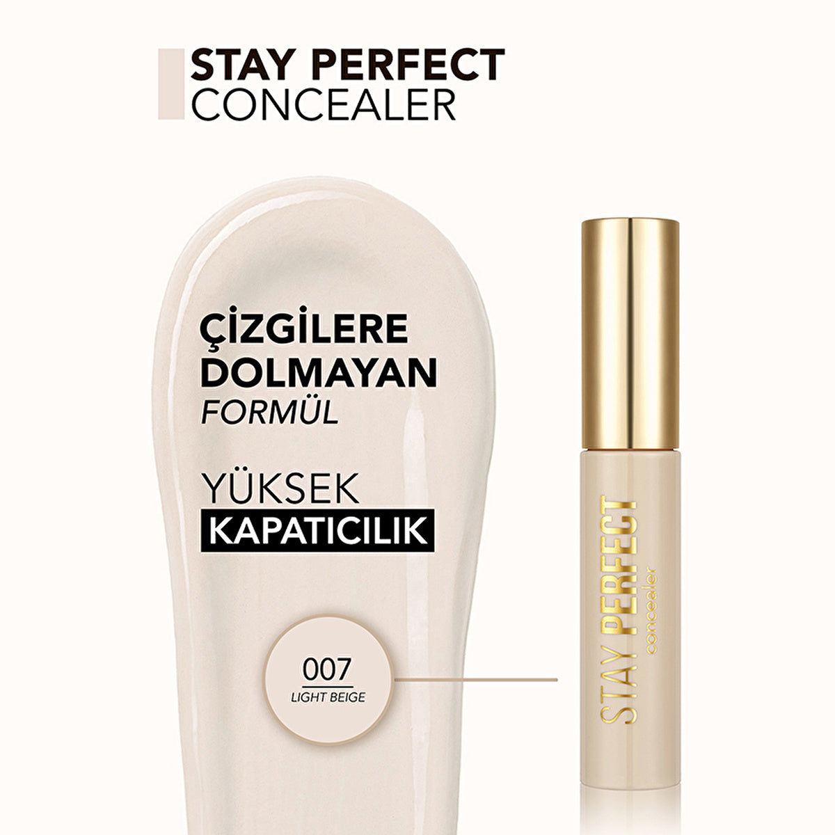 Flormar Stay Perfect Concealer 007 Light Beige - High Pigmentation