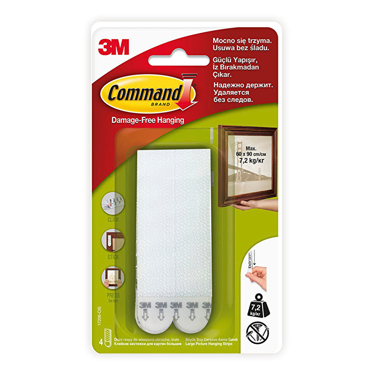 Command Large Velcro Strips 17206 - Easy To Use | 4 Sets - Image #1