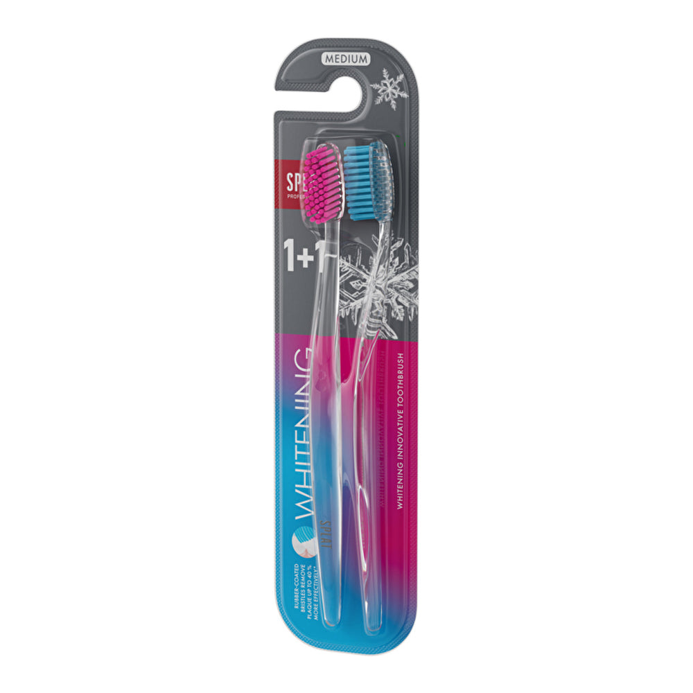 Splat Whitening Toothbrush 1+1 - Effective Plaque Removal | Medium Bristles - Image #1