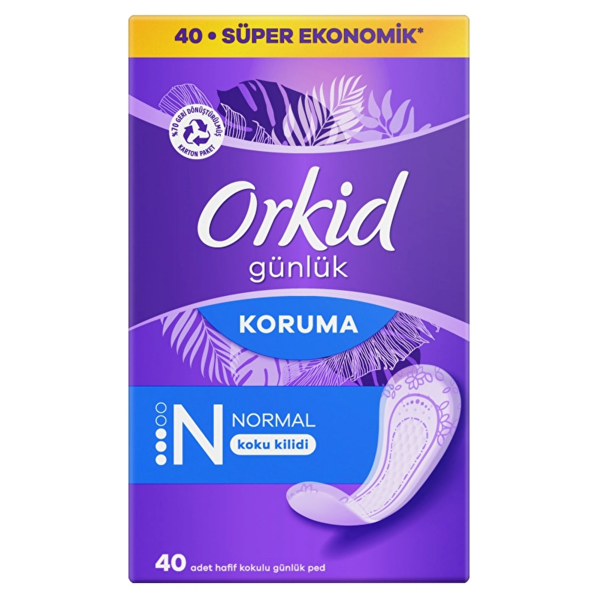 Orkid Daily Protection Normal Pads 40 Count - Comfortable Design | Hygiene