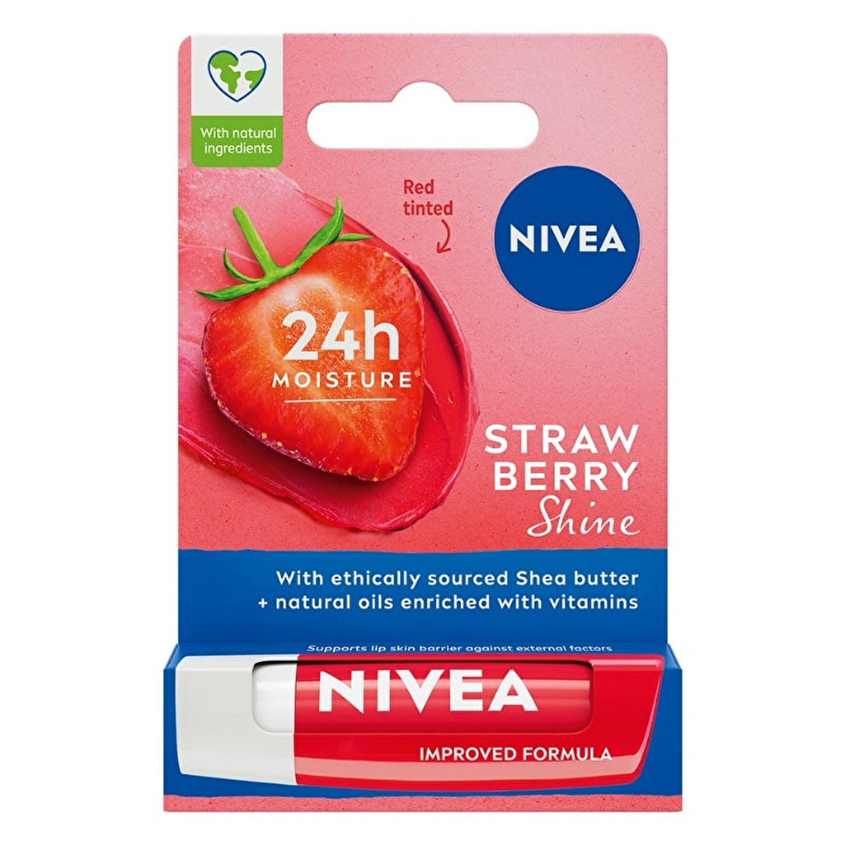 Nivea Strawberry Lip Balm 0.17oz - 24 Hour Moisture - Image #1