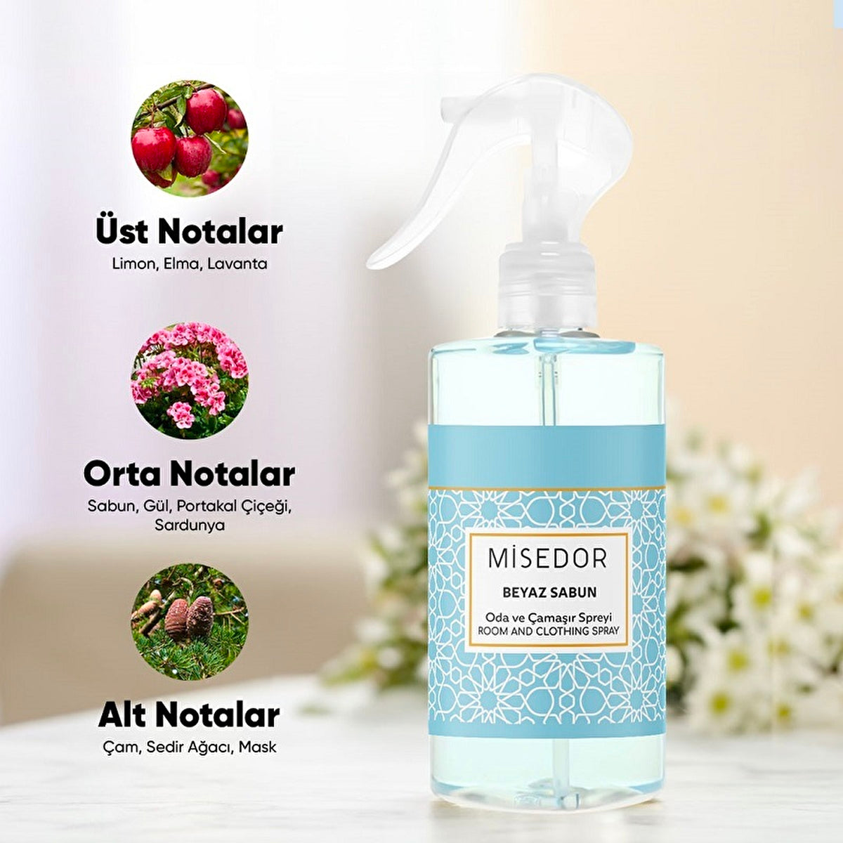 Misedor White Soap Room Scent & Laundry Perfume 11oz | Fresh Fragrance - Image #3