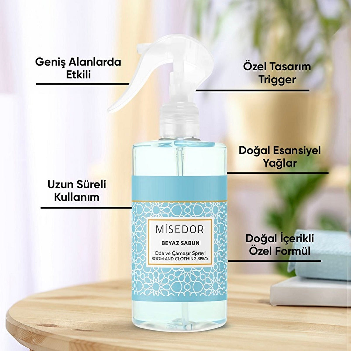 Misedor White Soap Room Scent & Laundry Perfume 11oz | Fresh Fragrance - Image #1