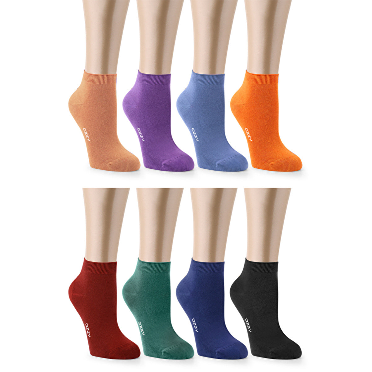 Ozzy Socks Women's Bamboo Non-Slip Footie Socks 36-40 | 8-Pack - Image #1