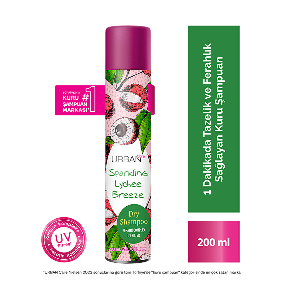 Urban Care Sparling Lychee Breeze Volume Dry Shampoo 200ml | Refreshing & Vegan