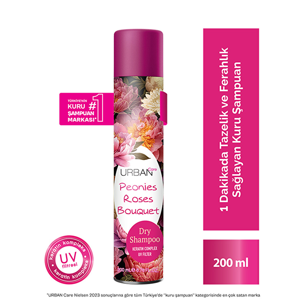 Urban Care Peonies & Roses Volume Dry Shampoo 200ml - Floral Freshness