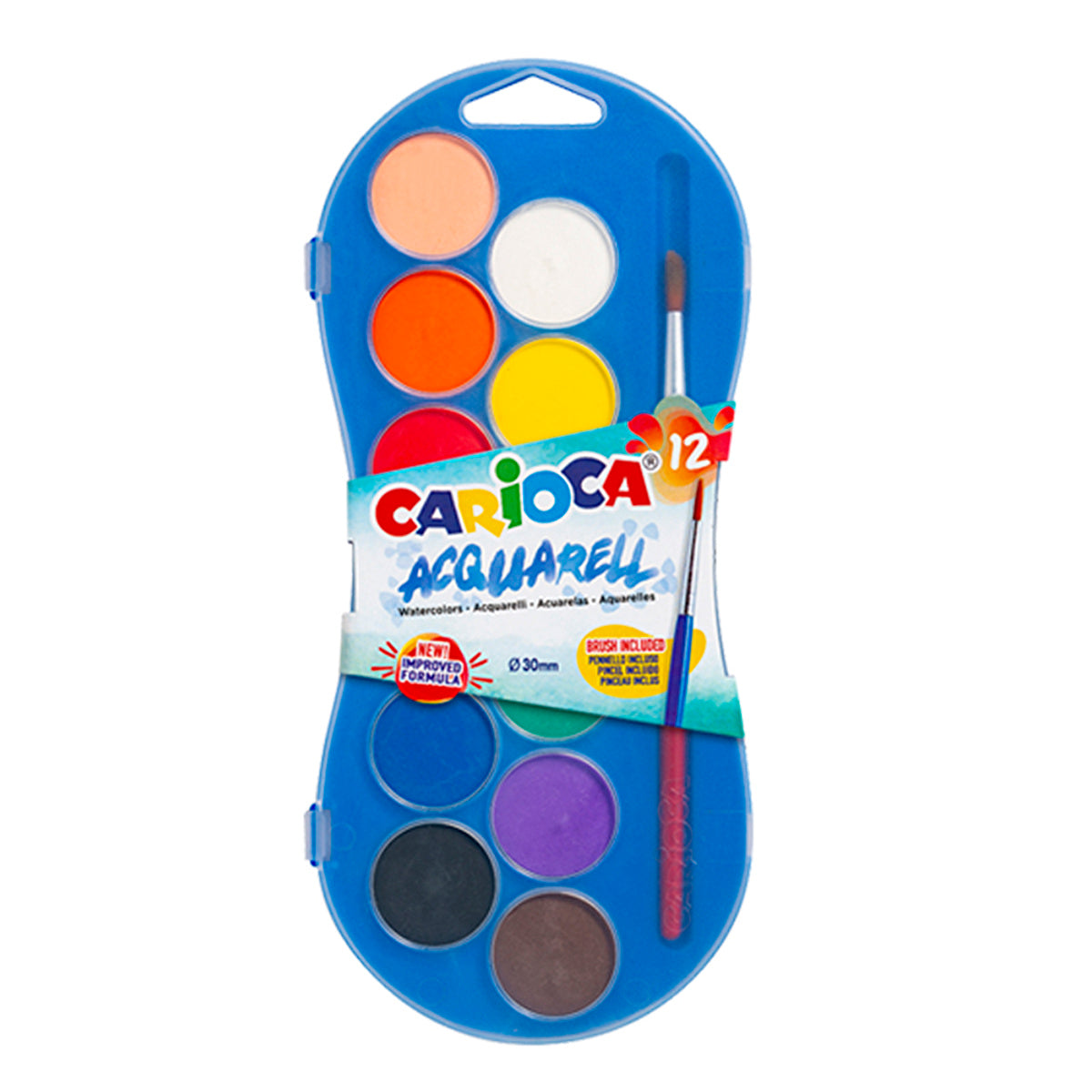 Carioca Watercolor Set 30mm - 12 Vibrant Colors | Super Washable - Image #1