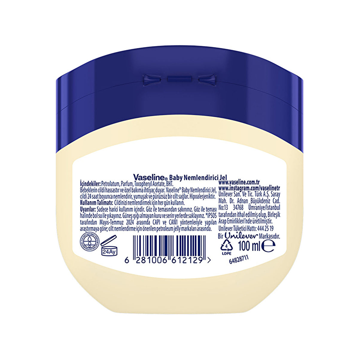 Vaseline Baby Moisturizing Gel 100ml - 24 Hour Hydration | Hypoallergenic