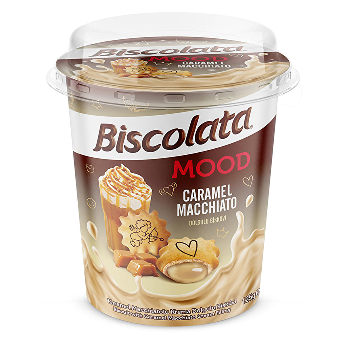 Biscolata Mood Caramel Macchiato Cookies 125g - Delicious Fillings | Biscuit Treats