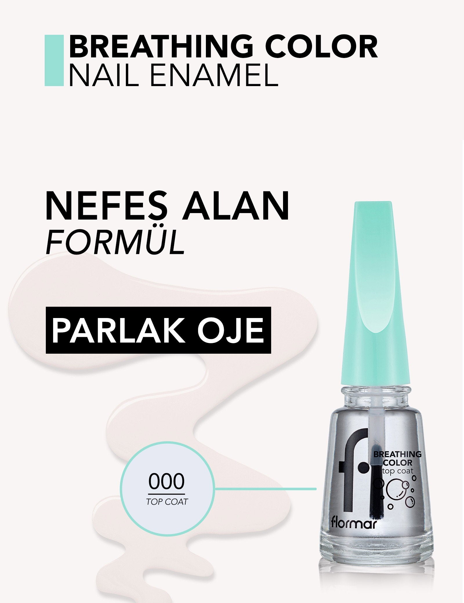 Flormar Breathing Color Breathable Top Coat Nail Polish 11ml
