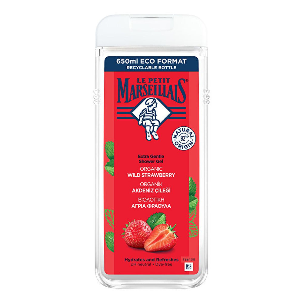 Le Petit Marseillais Mediterranean Strawberry Shower Gel - Refreshing & Energizing, 650ml - Shower Gel