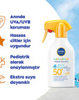 Nivea Baby & Child Sunscreen SPF 50 - UVA/UVB Protection, Water Resistant Sun Protection for Sensitive Skin, Sun Spray, 270 ml Nivea Baby Sunscreen SPF 50: Gentle UVA/UVB Protection baby sunscreen, child sunscreen, sunscreen for sensitive skin, SPF 50 baby sunscreen, water resistant sunscreen for kids, UVA UVB protection baby, pediatrician approved sunscreen, sun protection for infants, Nivea sunscreen baby, baby sun spray, sunscreen, sun protection, kids sunscreen, infants sunscreen, water resistant, UVA p