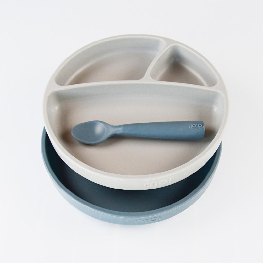 OiOi 100% Premium Silicone Baby Plate - Vacuum-Sealed, Heat Resistant, Non-Toxic - Perfect for Self-Feeding & - Baby Care