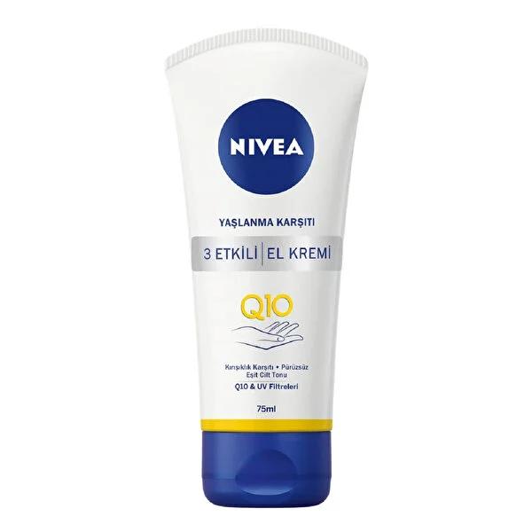 Nivea Q10 Anti-Aging Hand Cream - Firm, Elastic Skin, 2.54 fl oz Nivea Q10 Hand Cream for Anti-Aging - 2.54 fl oz anti-aging hand cream, Q10 hand cream, Nivea El Kremi, age-defying skincare, hand moisturizer, skincare, anti-aging skincare products, hand care, firm skin, elastic skin, youthful hands, Nivea, cosmetic, beauty product, personal care