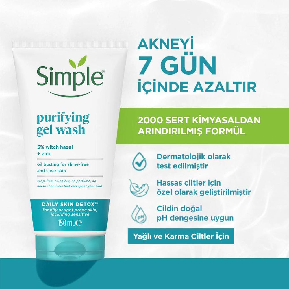 Simple Daily Skin Detox Purifying Face Wash Gel 150 ml