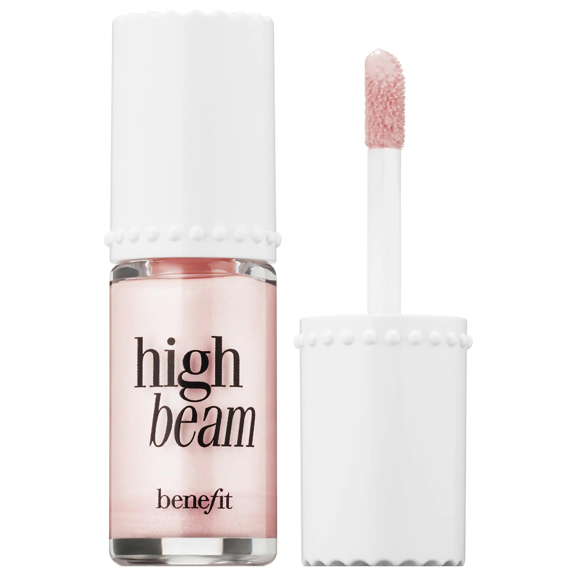 Benefit Cosmetics High Beam: Satin Pink Liquid Highlighter for Dewy Glow &amp; Long-Lasting Radiance - Enhance Cheekbones &amp; Brow Bones with Rose Gold Benefit High Beam: Pink Liquid Highlighter for a Dewy, Radiant Glow liquid highlighter, pink highlighter, satin highlighter, dewy highlighter, face highlighter makeup, long-lasting highlighter, Benefit Cosmetics highlighter, rose gold highlighter, cheekbone highlighter, brow bone highlighter, highlighter, makeup, face makeup, luminizer, Benefit Cosmetics, satin pi