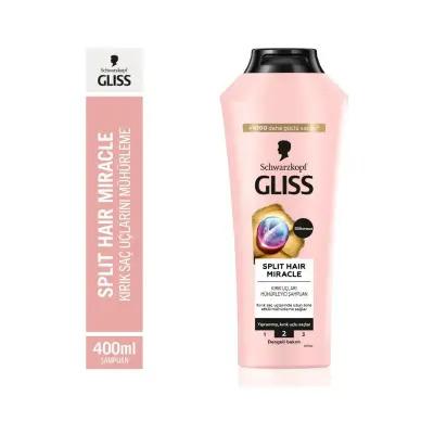 Gliss Split Hair Miracle Shampoo 400ml - Repairing Formula for Damaged Hair, Split Ends, and Nourishment - Shampoo