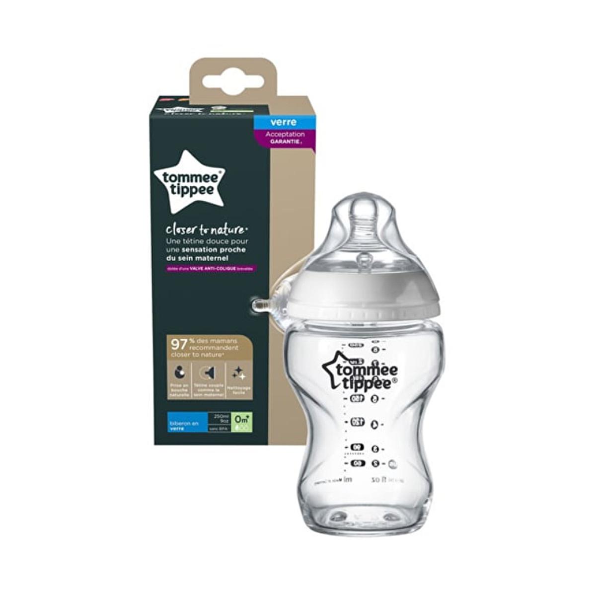 Tommee Tippee Closer to Nature Baby Bottle, 8.45 fl oz, Anti-Colic, BPA-Free Tommee Tippee Baby Bottle - Anti-Colic &amp; BPA-Free baby bottle, natural feeding, anti-colic, BPA-free, Tommee Tippee, Closer to Nature, 8.45 fl oz, baby feeding, newborn essentials, baby care