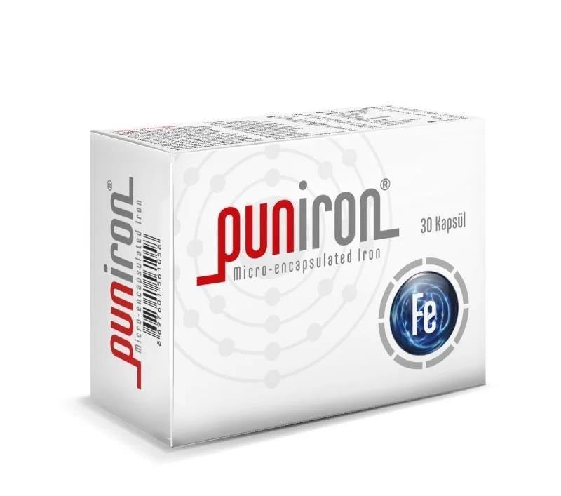 Puniron Dietary Supplement with Iron &amp; Vitamin C 30 Capsules
