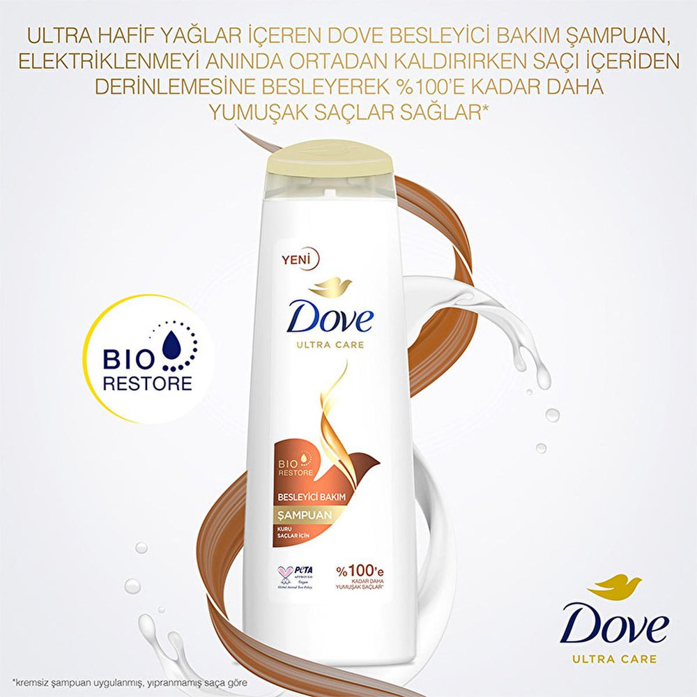 Dove Nourishing Shampoo for Dry Hair - Vegan, 100% Softness, 13.53 fl oz - Shampoo