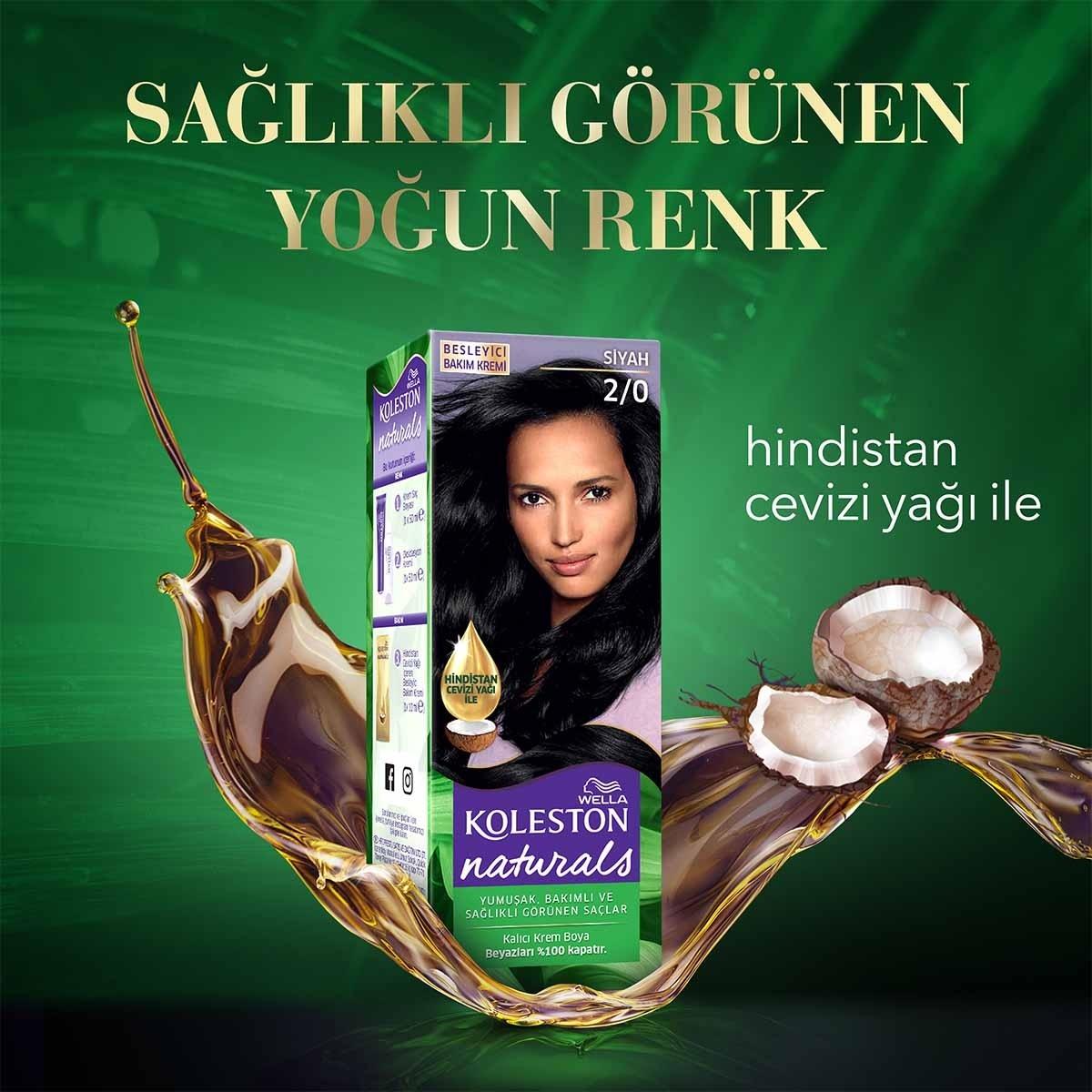Wella Koleston Naturals 2/0 Intense Black Hair Dye: Long Lasting Color & Perfect Grey Coverage with Coconut Oil Wella Koleston Black Hair Dye: Grey Coverage & Coconut Oil black hair dye, hair color, grey coverage hair dye, long lasting hair color, Wella Koleston Naturals, at home hair dye, hair dye with coconut oil, permanent hair dye, hair color for grey hair, hair dye, hair coloring, grey hair solution, coconut oil hair treatment, at-home color, beauty, personal care, intense black, hair care, grey covera