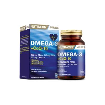 nutraxin omega-3 coq10 softgels, nutraxin omega-3 coq10 supplement bottle Nutraxin Omega-3 + CoQ10 - Softgels | 60g Nutraxin Omega-3 + CoQ10 Softgels - 60g nutraxin, omega-3, coq10, dietary-supplement, softgels, health, wellness, natural-ingredients, adults, ai-generated