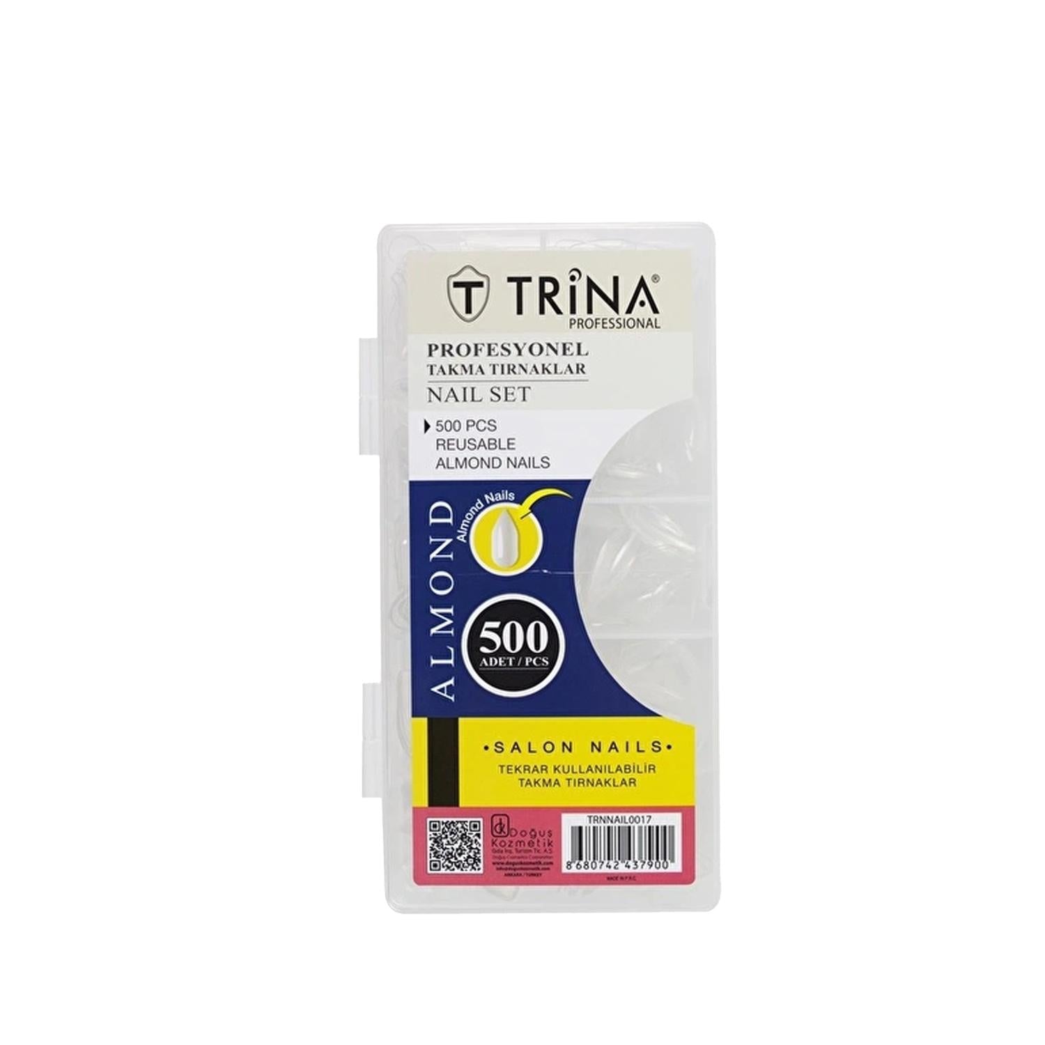 Trina False Nails - 500 Piece Almond Shape Nail Tips for Nail Art & Cosmetic Enhancements Trina 500 Piece False Nails - Almond Shape Nail Tips False nails, Almond shape nail tips, Trina nail products, Nail art supplies, Cosmetic nail enhancements, Nail care, Nail beauty, DIY nail art, Nail tips, Nail enhancements, Beauty products, Cosmetic products