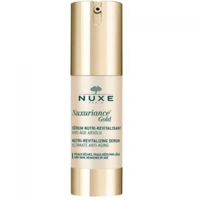 Nuxe Nuxuriance Gold Anti-Aging Serum - Revitalizing, Natural Skincare with Hyaluronic Acid Nuxe Nuxuriance Gold Anti-Aging Serum - Natural & Effective Anti-Aging Serum, Nuxe Nuxuriance Gold, Revitalizing Serum, Natural Skincare, Hyaluronic Acid Serum, Skincare for Aging Skin, Natural Ingredients, Saffron, Begonia, Red Wild Ginger, Skin Renewal, Radiant Skin, Firm Skin, Hydrating Serum, Fine Lines and Wrinkles, Skincare Routine, Daily Skincare, Glowing Skin, Healthy Skin