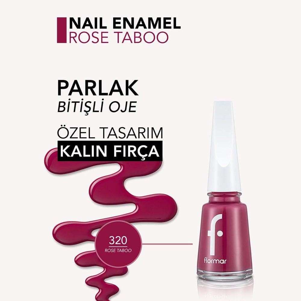 Flormar Nail Enamel 320 Rose Taboo High Pigment Polish