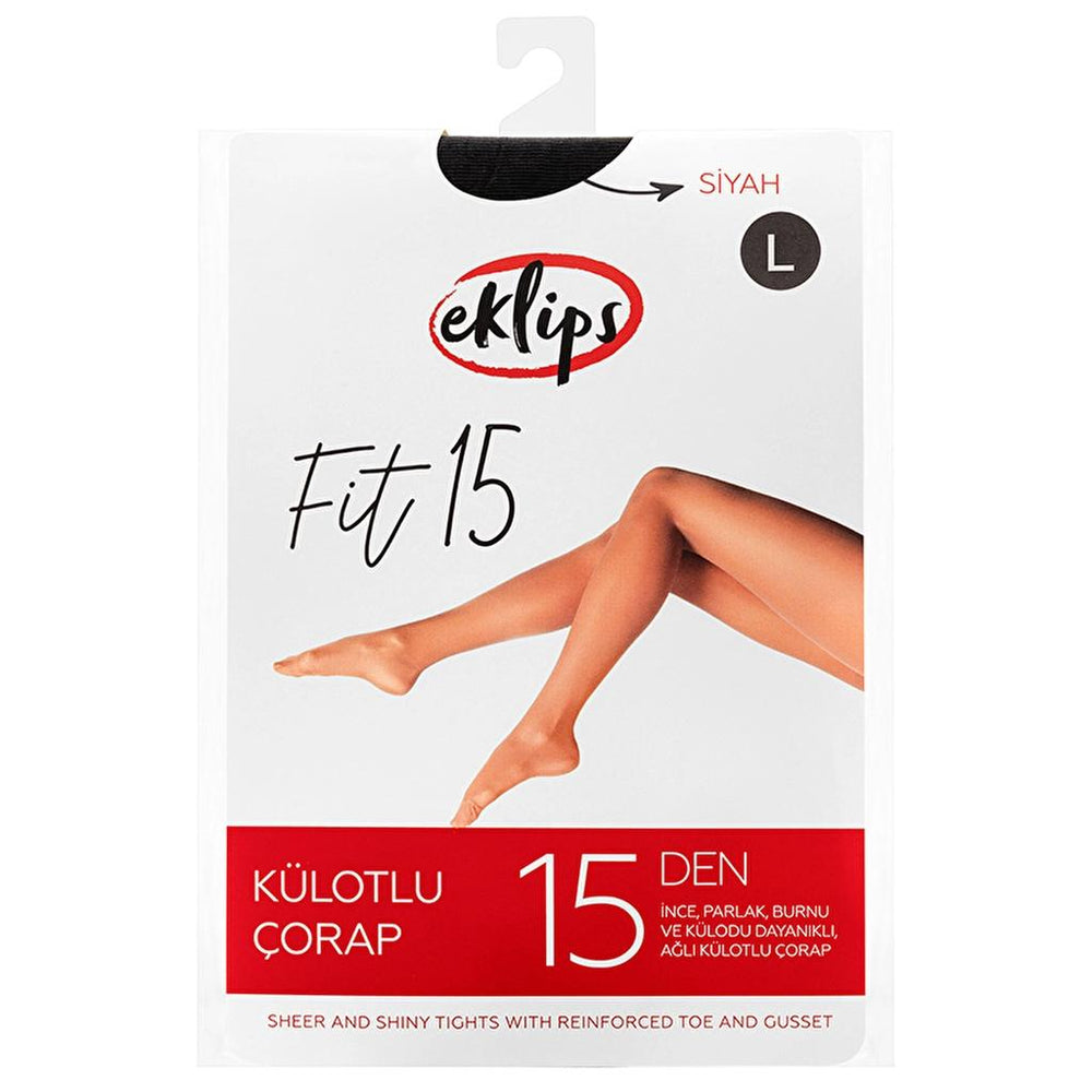 Eklips Black Pantyhose Comfortable Classic Tights Size L