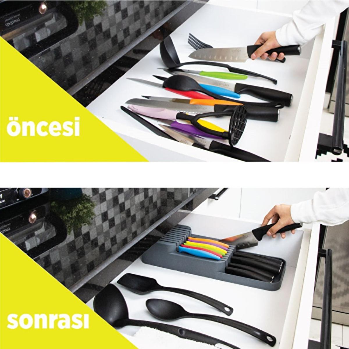 Decobella 18-Knife Block: Space Saving Double Row Knife Organizer for Kitchen, Protects & Stores Knives - Dishwasher Safe Decobella Knife Block: Space Saving Kitchen Knife Organizer knife block, knife organizer, kitchen knife storage, space saving knife block, double row knife block, knife holder, dishwasher safe knife block, 18 knife capacity block, kitchen organization, knife storage solution, knife protection, kitchen safety, counter organization, space saving, compact knife block, kitchen accessories, c