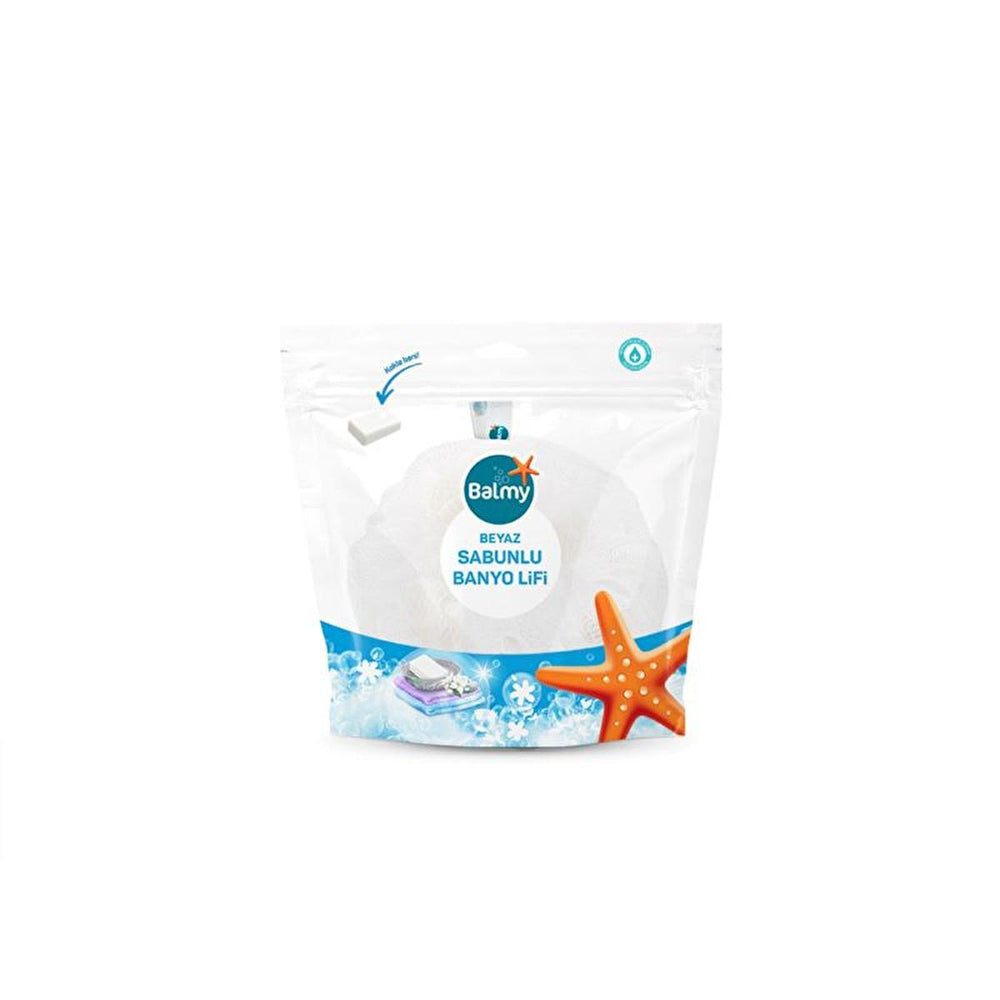 Balmy Beyaz Soap-Infused Bath Loofah - Dermatologically Tested, Luxurious Bathing Experience - view 2