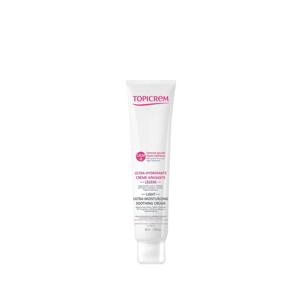 Topicrem Calm+ Ultra Moisturizing Soothing Cream: Lightweight Relief for Sensitive Skin | Dermatologically Tested, Hydrating, Calming - 40ml Topicrem Calm+ Cream: Soothe & Hydrate Sensitive Skin moisturizing cream, soothing cream, sensitive skin cream, light moisturizer, calming cream, Topicrem Calm+, ultra moisturizing cream, dermatological cream, sensitive skin, gentle skincare, lightweight hydration, dry skin relief, redness reduction, non-greasy, travel size, facial cream, skin irritation, skin inflamma