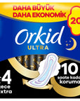Orkid Ultra Gece Ekstra Overnight Hygienic Pads for Women - Extra Absorbency, 20 Count - Hygiene Products