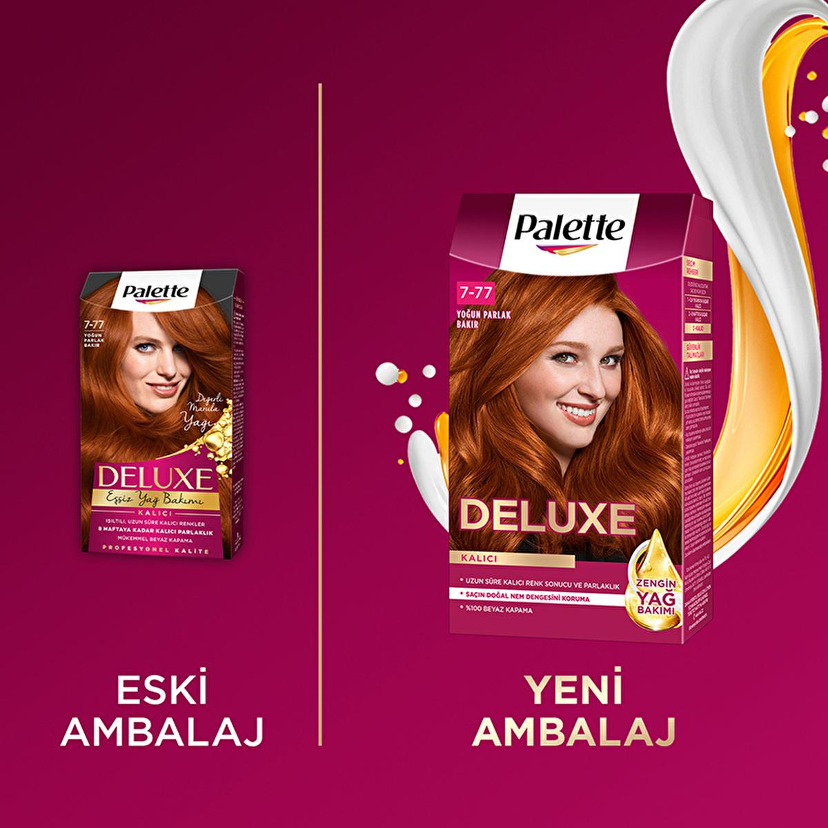 Palette Deluxe Intense Copper Hair Dye 7-77 - Long-Lasting, Nourishing Hair Color Palette Deluxe Intense Copper Hair Dye - Long-Lasting Color hair dye, intense copper hair color, long-lasting hair color, nourishing hair dye, Palette Deluxe hair color, copper hair dye, vibrant hair color, hair care, hair coloring, cosmetic, beauty product, hair treatment