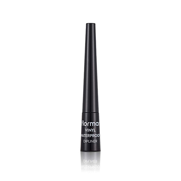 Flormar Vinyl Waterproof Black Liquid Eyeliner - High Pigment | 0.22 Fl Oz - Eyeliner