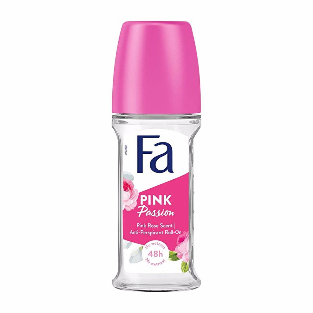 Fa Pink Passion Women's Deodorant Roll-On - Long Lasting Freshness, Anti White Stain, Floral Fragrance - Deodorant