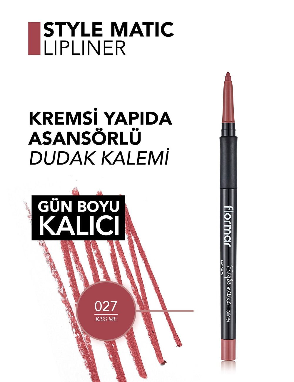 Flormar Stylematic Matte Waterproof Mechanical Lip Liner 0.35g