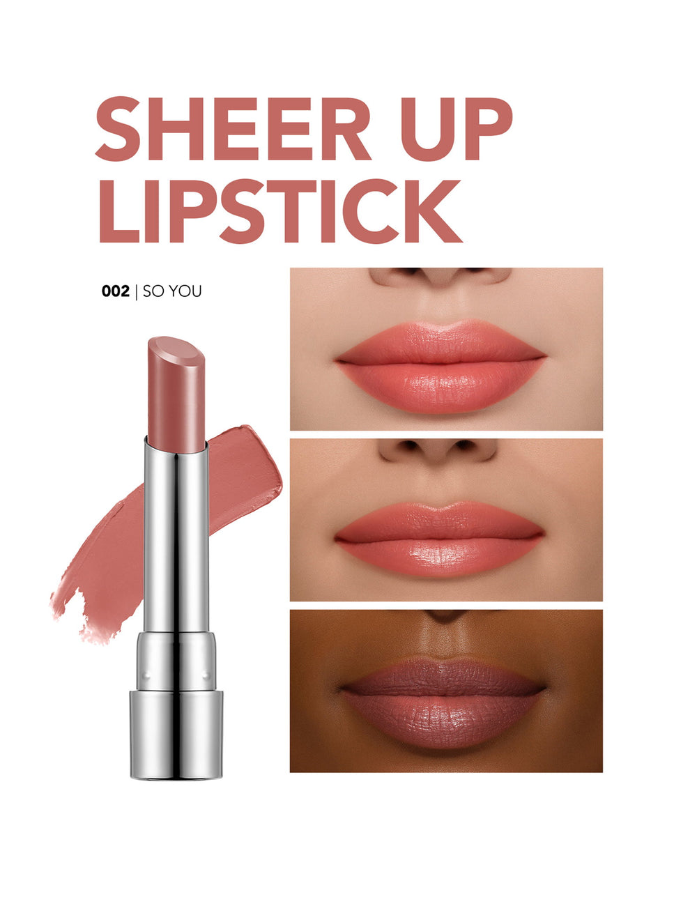 Flormar Sheer Up Moisturizing Lipstick Glossy Finish 3g