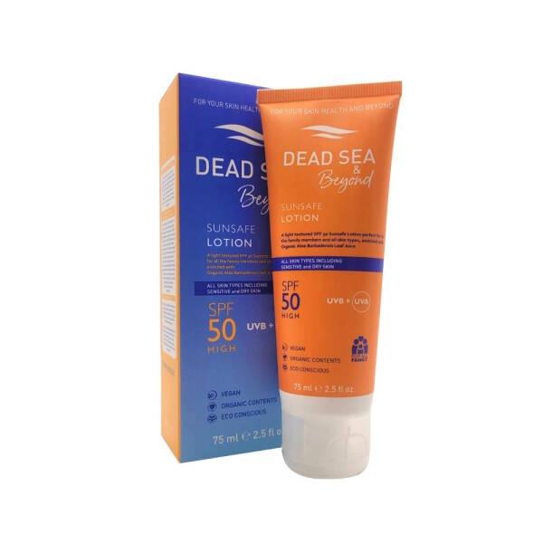 Dead Sea & Beyond Sunsafe SPF50 Sunscreen Lotion - Organic, Moisturizing, UVA & UVB Protection for Face & Body SPF50 Sunscreen Lotion - Organic & Moisturizing | Dead Sea & Beyond Sunscreen Lotion, SPF50, Organic Sunscreen, Natural Skincare, UVA and UVB Protection, Face and Body Sunscreen, Moisturizing Sunscreen, Outdoor Protection, Skincare, Sun Care, Natural Ingredients, Aloe Vera, Sesame Oil, Shea Butter, Sensitive Skin, Daily Skincare, Outdoor Activities