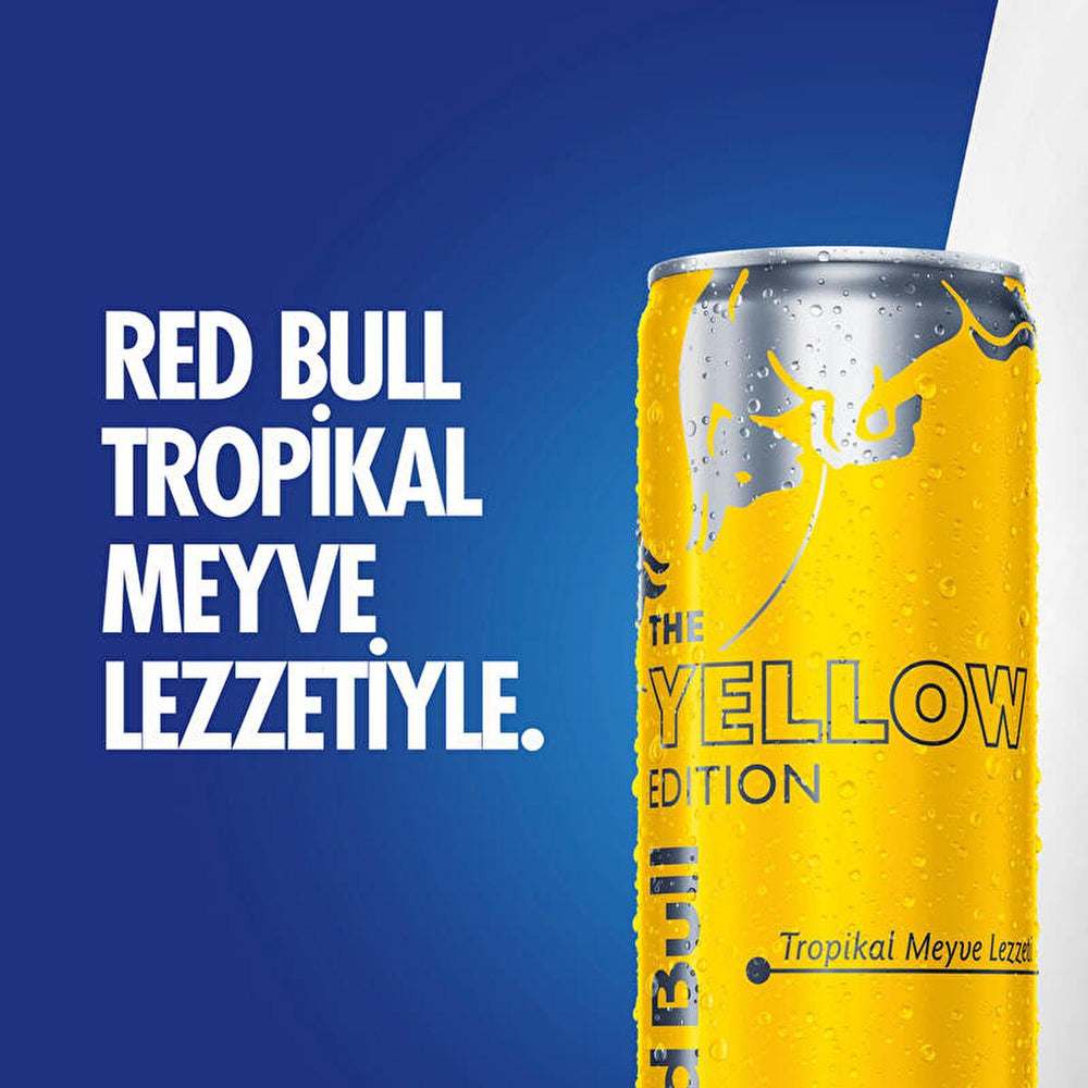 Red Bull Tropical Energy Drink - 250ml Can, Caffeine Boost with Taurine & B Vitamins Red Bull Tropical Energy Drink - Caffeine Boost Energy Drink, Red Bull Tropical, Caffeine Beverage, Taurine Supplement, B Vitamins Drink, Aluminum Can Beverage, Energy Boost, Mental Alertness, Physical Energy, Environmentally Friendly, Recyclable Packaging, Fitness Drink, Sports Drink, Gaming Fuel