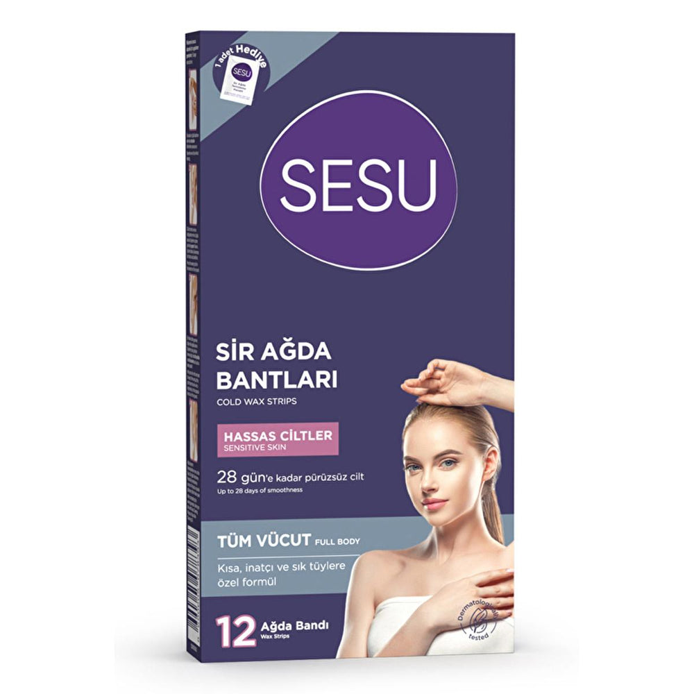 Sesu Sensitive Skin Wax Strips - Gentle Hair Removal for Short Hair, Easy to Use, Sugar-Free Formula - view 4
