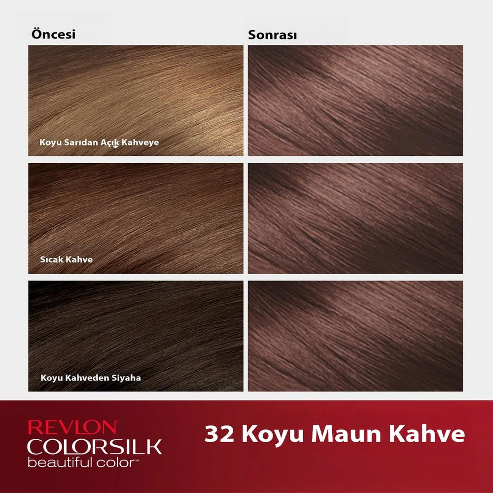 Revlon ColorSilk Beautiful Color Hair Dye 32 Dark Mahogany Brown