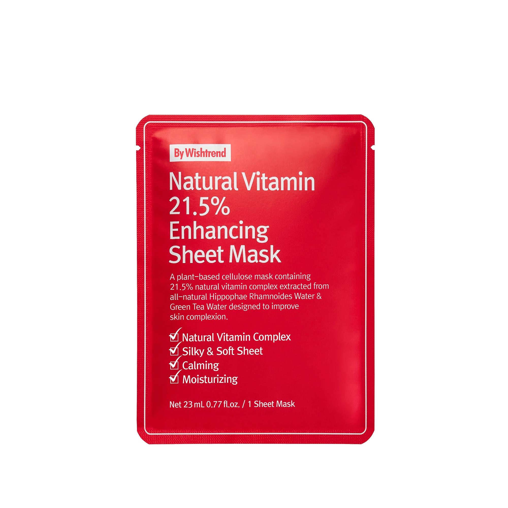 By Wishtrend Natural Vitamin 21.5% Enhancing Sheet Mask 23 ml