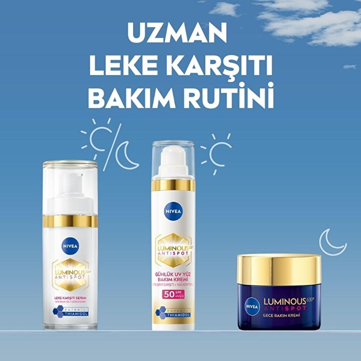Nivea Luminous630 Anti-spot Night Face Cream - Thiamidol & Hyaluronic Acid for Dark Spot Correction & Hydration Nivea Luminous630 Anti-spot Night Cream for Dark Spots anti-spot night cream, Nivea Luminous630, Thiamidol, hyaluronic acid night cream, dark spot correction, hyperpigmentation treatment, skincare, face cream, night care, hydration, even-toned skin, dermatologically tested, cosmetic, beauty, skincare routine, spot treatment, luminous630