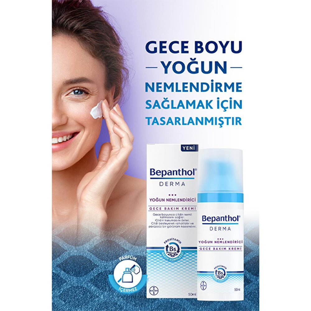 Bepanthol Derma Intense Moisturizing Night Face Cream - Repair & Soothe Dry Skin Overnight with Natural Oils for Facial Dryness Relief Bepanthol Derma Night Cream - Intense Dry Skin Relief night face cream, intense moisturizer, dry skin cream, overnight hydration, natural oil face cream, soothing night cream, facial dryness relief, moisturizing night cream for dry skin, dry skin, night cream, face cream, moisturizer, intense hydration, natural oils, soothing, dryness relief, facial care, skincare, beauty, m